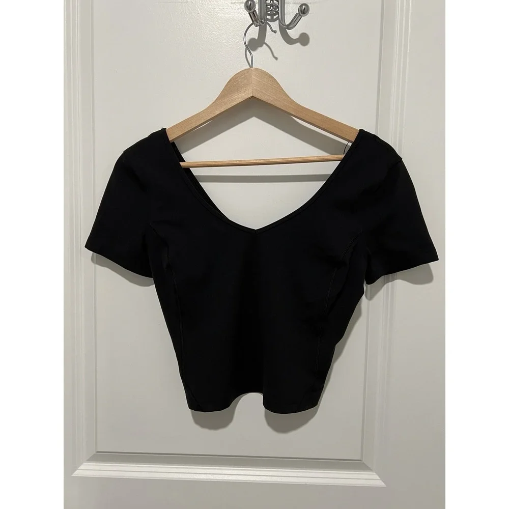 Lululemon Align T-shirt Black Estimated‎ Size 6 Athletic Yoga Pilates Running